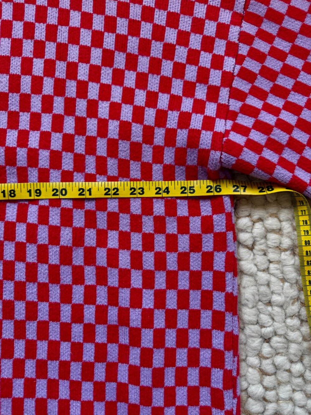 Dressed In Lala Oversized Grandpa Cardigan | Red + Lavender (L/XL) - Picture 5 of 8